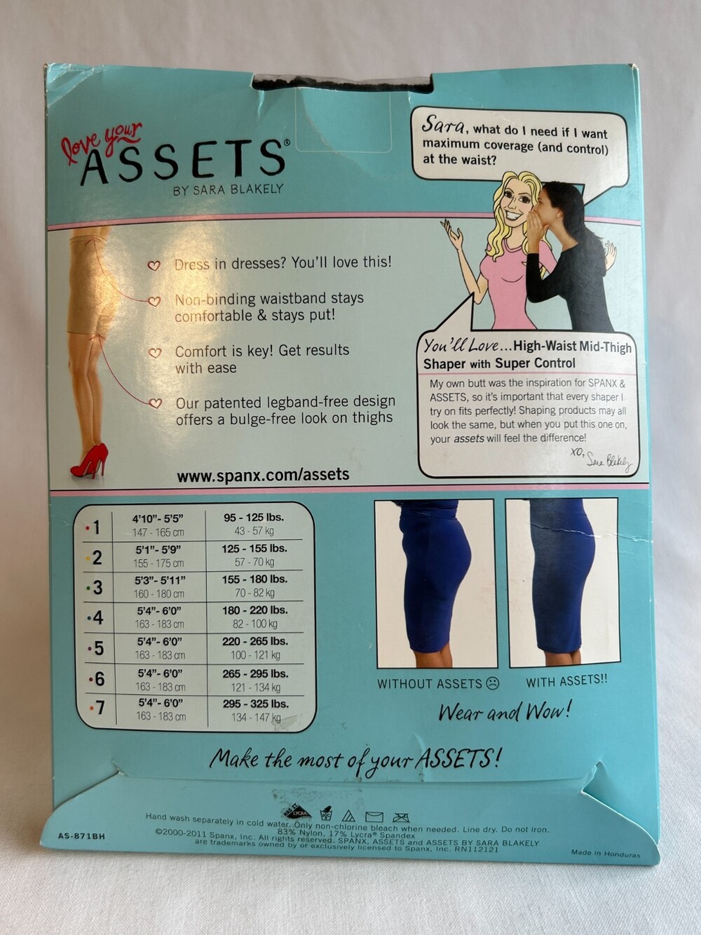 Assets By Spanx High-Waist Mid-Thigh Shaper Womens 6 Black Super Control 871B - Picture 2 of 9